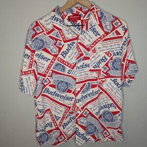 Budweiser x Pacsun Short Sleeve Button Down Men's Shirt - Size Medium